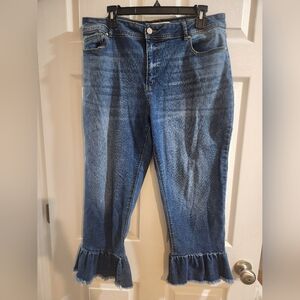 Cato High Rise Ankle Ruffle pants size 16